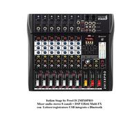 Italian Stage by Proel 2MIX8PRO MIXER 8 CANALI FADER + EFFETTI + USB + Bluetooth