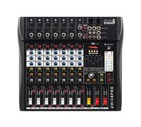 Italian Stage IS 2MIX8PRO - Mixer audio stereo 8 canali + DSP Multi FX, Lettore/registratore USB integrato e Bluetooth, Nero