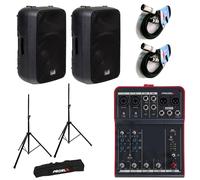 Italian Stage IS SPX15A 2 Diffusori audio 400w pic + Proel MQ6 + 2Stativi +2Cavi