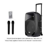 Italian Stage IS FR12AWV2 Sistema Trolley Amplificato a batteria usb e bluetooth