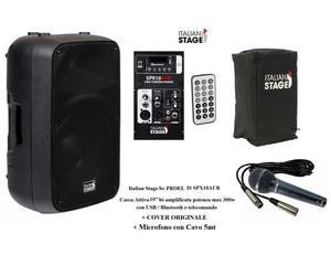 Italian Stage Proel SPX10AUB Cassa amplificata 10"300w USB BT + MICROFONO +COVER