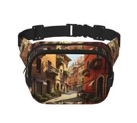 Italian Street Marsupio per donne e uomini, marsupio alla moda per allenamento, corsa, viaggi, escursionismo, Nero , Taglia unica