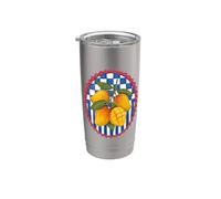 Italian Summer Mangos Fruit Beachy Coastal Botanical Decor Bicchiere termico in acciaio inox doppia parete