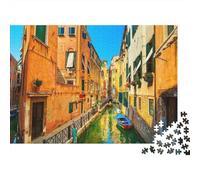 Italian Town Puzzle 1000Pezzi Riciclato Materiale Venice Puzzles for Elderly Puzzle Gioco Accessori Interessante Famiglia Gioco Accessori for Adultoi 52x38cm/1000pcs