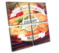 Italian Typography Food Kitchen MULTI TELA parete arte foto stampa