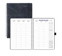 (Italian Version) POPRUN Agenda Settimanale 2026 Verticale Spirale 21x29,7cm, Planner 2026 con Intervalli Di 15 Minuti e Angoli a Strappo, Carta Spessa da 100 GSM, Nero.