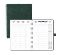 (Italian Version) POPRUN Agenda Settimanale 2026 Verticale Spirale A4 21x29,7cm, Planner 2026 con Intervalli Di 15 Minuti e Angoli a Strappo, Carta Spessa da 100 GSM, Verde Muschio.