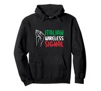 Italian Wireless Signal Connessione A Internet Gesto Manuale Felpa con Cappuccio