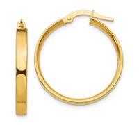 Italiano 14k Oro Giallo 3mm x 21mm senza Nickel Piccolo Cavo Cerchio Orecchini