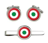 Italiano Air Force Tondo (Aeronautica Militare) Gemelli E Fermacravatta Set