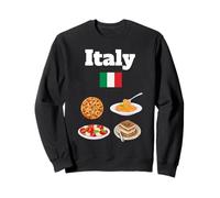 Italiano Amante del Cibo Souvenir Viaggio Pizza Pasta Bandiera Italia Felpa