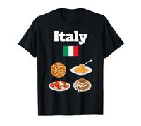 Italiano Amante del Cibo Souvenir Viaggio Pizza Pasta Bandiera Italia Maglietta