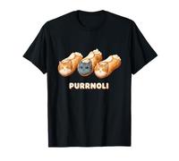Italiano Cannoli Purrnoli Carino Gatto Kawaii Siciliano Italia Cibo Maglietta