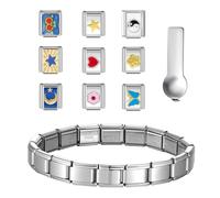 Italiano Charm Link Gioielli Fare Parte Modulo Accessori In Acciaio Inox Texture Making Forniture In Acciaio Inox Accessori Italiani