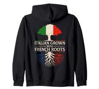 Italiano Coltivato Con Radici Francesi Italia Francia Heritage Felpa con Cappuccio
