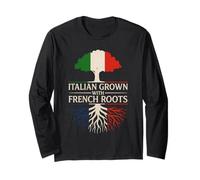 Italiano Coltivato Con Radici Francesi Italia Francia Heritage Maglia a Manica