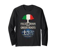 Italiano Coltivato Con Radici Greche Italia Grecia Heritage Maglia a Manica