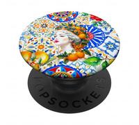 Italiano Siciliano Mori testa carretto estate limone art PopSockets PopGrip Adesivo