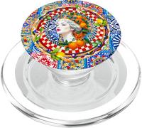 Italiano Siciliano Mori testa carretto estate limone art PopSockets PopGrip per MagSafe