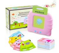 Italiano Standard, Flashcard Giocattoli Educativi per Bambini da 1-6 Anni, 120 Fogli 240 Parole per L'apprendimento Audio, Giocattoli Sensoriali Montessori per La Logopedia Dell'autismo Rosa