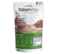 ItalianWay Cat Sfilaccetti in salsa Delicate Digestion 85 gr - Agnello - Confezione da 28 pezzi - 1° ORDINE? scegli lo sconto BZR5 / BZR20 + 200 punti fedeltà