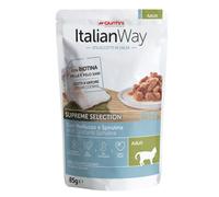 ItalianWay Cat Sfilaccetti in salsa Supreme Selection 85 gr - Merluzzo e spirulina - Confezione da 28 pezzi - Cibo umido per gatti - 1° ORDINE? scegli lo sconto BZR5 / BZR20 + 200 punti fedeltà