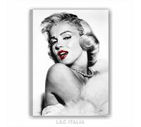 Italiaquadri Monroe Labbra Rosse Quadro Moderno 50x70 Stampa Tela Casa Ufficio