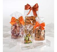Italpak Buste Trasparenti Fondo Quadro per Alimenti, Sacchetti con Base, 50 pz, 9+5x24 cm (9 cm larghezza; 5 cm l'apertura del soffietto e 24 cm l'altezza), Vuoto