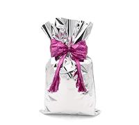 Italpak- Buste Tinta Unita' Lucide, Sacchetti Regalo Metallizzati, Colore Argento, 20x35cm, X007000203500