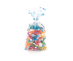 Italpak Sacchetti Trasparenti Bubbles Blu e Azzurro, 15x25cm, 50 Pezzi, Bustine per Alimenti, Sacchettini per Confetti, Biscotti, Dolci, Caramelle, Regali