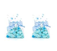 Italpak Sacchetti Trasparenti Bubbles Blu e Azzurro, 5cm, 50 Pezzi, Polipropilene (PP), 9x12,5 cm, unità (Confezione da 2)