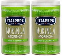 Italpepe, Moringa Macinata, Fonte di Vitamina A, Pack Richiudibile 100% Riciclabile, Ideale da Utilizzare per la Creazione di Succhi, Tè, Zuppe e Insalate (Confezione da 2)