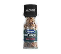 Italpepe, Noce Moscata Granulare, Perfetta per Insaporire Purè e Besciamelle, Sfumatura Amara, Vasetto in Vetro Con Tappo Macina da 28 Grammi
