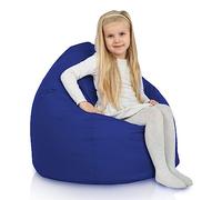 Italpouf Poltrona Sacco L Bambini, Interno ed Esterno, Riempimento Perle Polistirolo, Sfoderabile, Impermeabile, Certificato, Blu Scuro, 90x77 cm