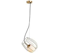 Italux Lighting - Pendente A Sospensione Moderno Dorato 1 Luce Con Oro, Paralume Bianco, Attacco E27