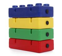 Italveneta Didattica - Mattoni Giganti Mega Bricks, Set di 20 Pezzi in Colori Misti Rosso, Giallo, Verde, Blu, Dimensioni Ideali per Bambini, Materiale Atossico, Facili da Incastrare