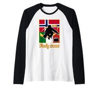 Italy 2026 Curling Norway and Italy Flag 2026 Winter Sports Maglia con Maniche Raglan