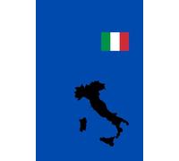 Italy Country Map and Flag Design Notebook: Blue Color Background