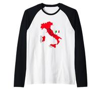 Italy Map Graphic Tees - Novelty T-Shirts & Cool Designs Maglia con Maniche Raglan