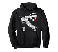 Italy Map Graphic Tees - Novelty Tee Shirts & Cool Designs Felpa con Cappuccio