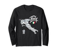 Italy Map Graphic Tees - Novelty Tee Shirts & Cool Designs Maglia a Manica