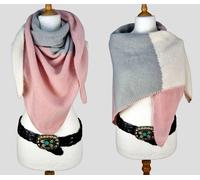 Italy Sciarpa triangolare tricolore, morbida e soffice da donna, cashmere