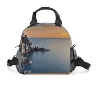 Italy Sea At Sunset Borsa per il pranzo isolata per le donne Borsa per il pranzo riutilizzabile Borsa tote a tenuta stagna Borsa termica di grande capacità Contenitore per il pranzo per lavoro