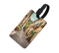 Italy Street - Etichette per bagagli con carta d'identità, etichette resistenti per borse da viaggio, impermeabili, per valigie, zaini e custodie da viaggio, stile nero