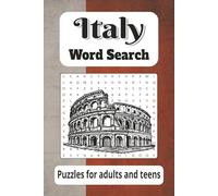 Italy word search puzzle book.: Word search with easy to read print about Italy, landmarks, history and more. 6X9, 120 pages, 55+ puzzles...Great gift for traveling.