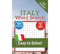 Italy Word Search Puzzle Book: Word Searches with Easy to Read Print about Italy, Rome, State and More | 6x9 inches, 110 pages | 50+ Puzzles … Gift for Vacations, Holidays and Relaxation