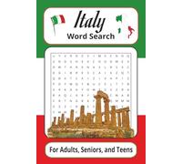 Italy Word Search: Word Search with Easy to Read Print about Italy's landmarks, cuisine, and culture. | 6x9 inches, 112pages | 50 + Puzzles Gift for Holidays, Vacations and Birthdays
