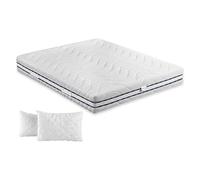ITALYMATERASSI Materasso Matrimoniale MED 3.1 180x200 cm in Memory Foam e Molle Insacchettate con 2 Cuscini, Alto 24 cm, Dispositivo Medico Detraibile, Made in Italy