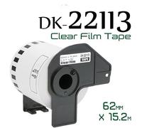 ITALY'S CARTRIDGE ETICHETTE DK22113 62mmX15,24MT COMPATIBILI TRASPARENTI ROTOLO CONTINUO COMPATIBILE CON BROTHER QL1000 1050 1060 DK-22113 CLEAR CON SUPPORTO