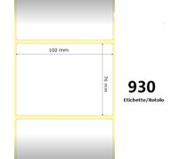 ITALY'S CARTRIDGE ETICHETTE ZEBRA 102X76MM BIANCHE 930PZ 800264-305 TERMICHE COMPATIBILI ZEBRA GK420,ZD420,ZD421,ZD620 Z-2000D